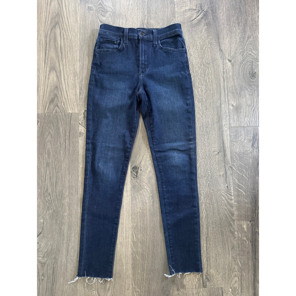 Joe's Jeans The Charlie High Rise Skinny Ankle 25 Sundown Raw Hem Dark Denim